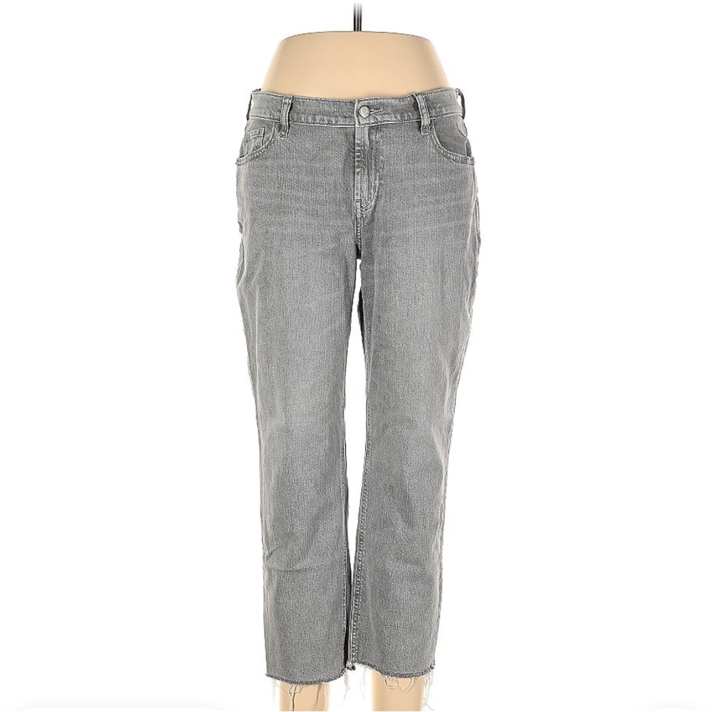 Old Navy Sky High unfinished hem grey jeans